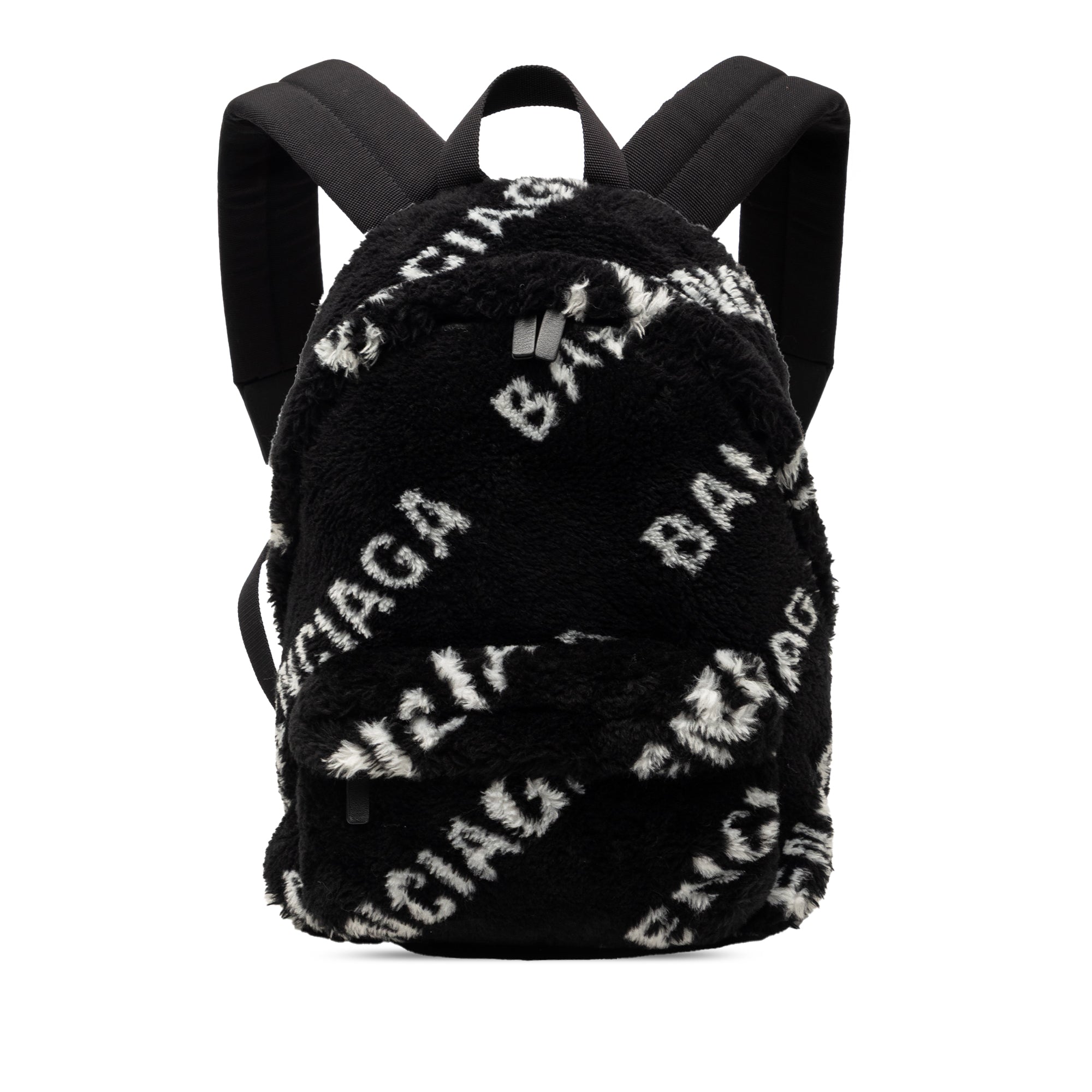 Small Faux Fur Diagonal Logo Everyday Backpack - Image 1