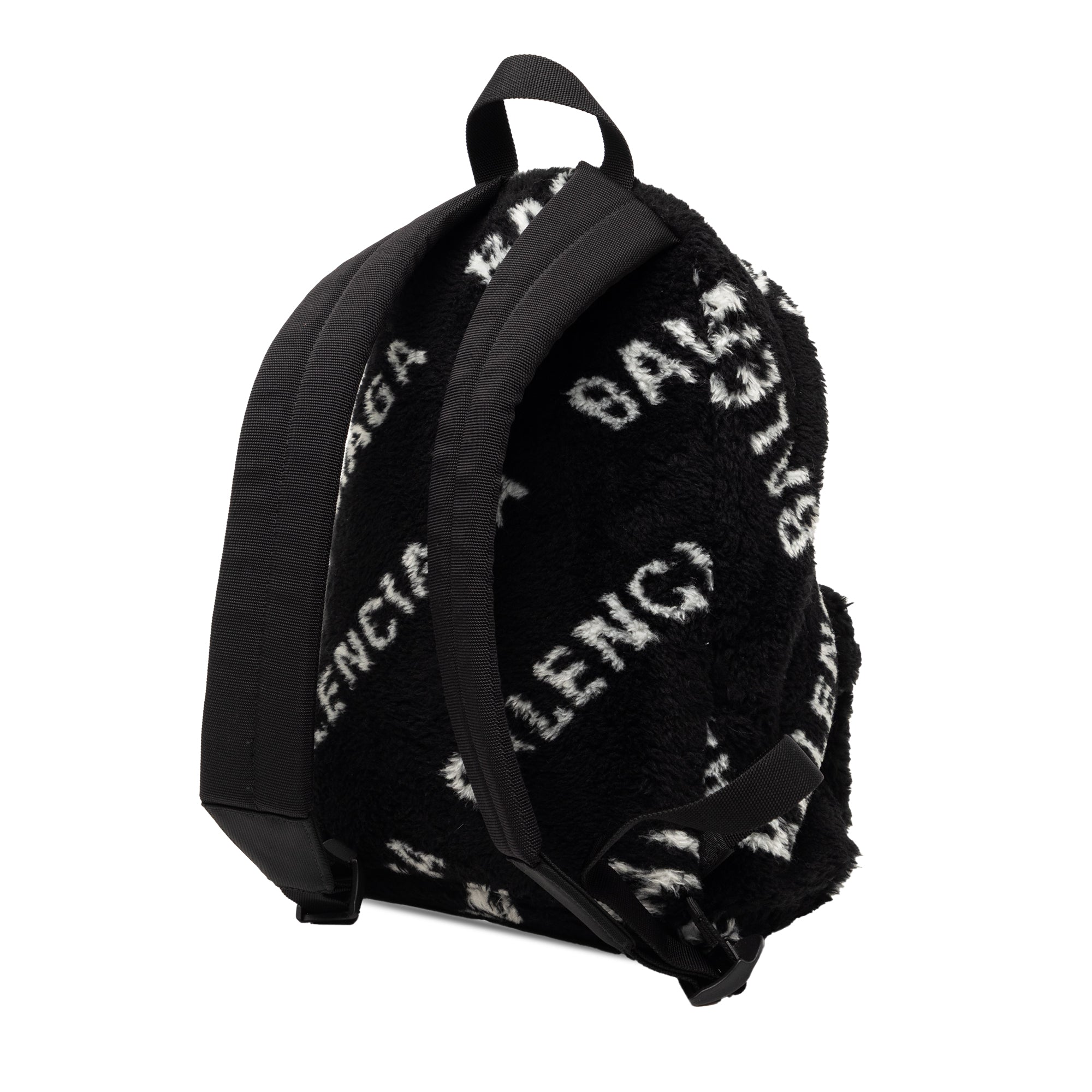 Small Faux Fur Diagonal Logo Everyday Backpack - Image 2