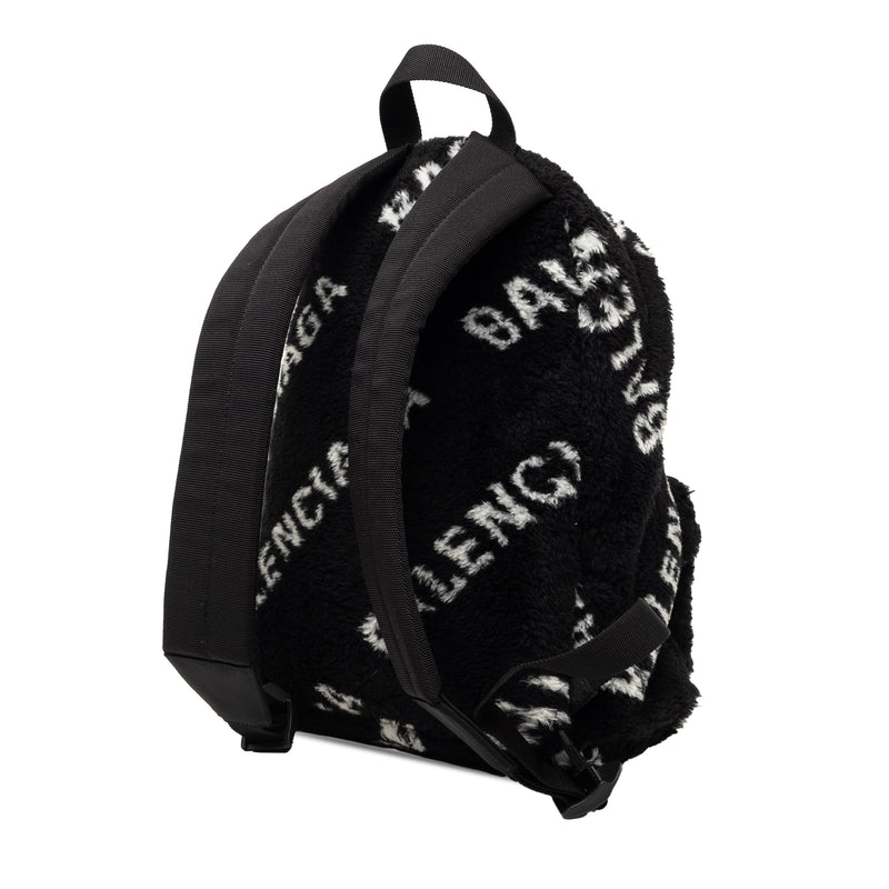 Small Faux Fur Diagonal Logo Everyday Backpack - Image 2