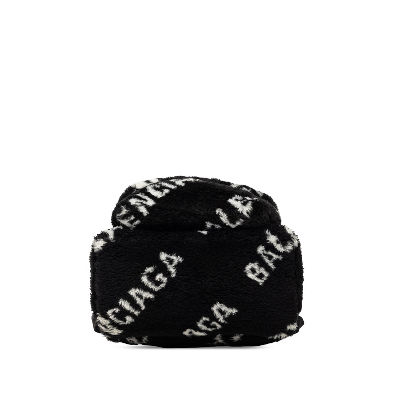 Small Faux Fur Diagonal Logo Everyday Backpack - Image 3
