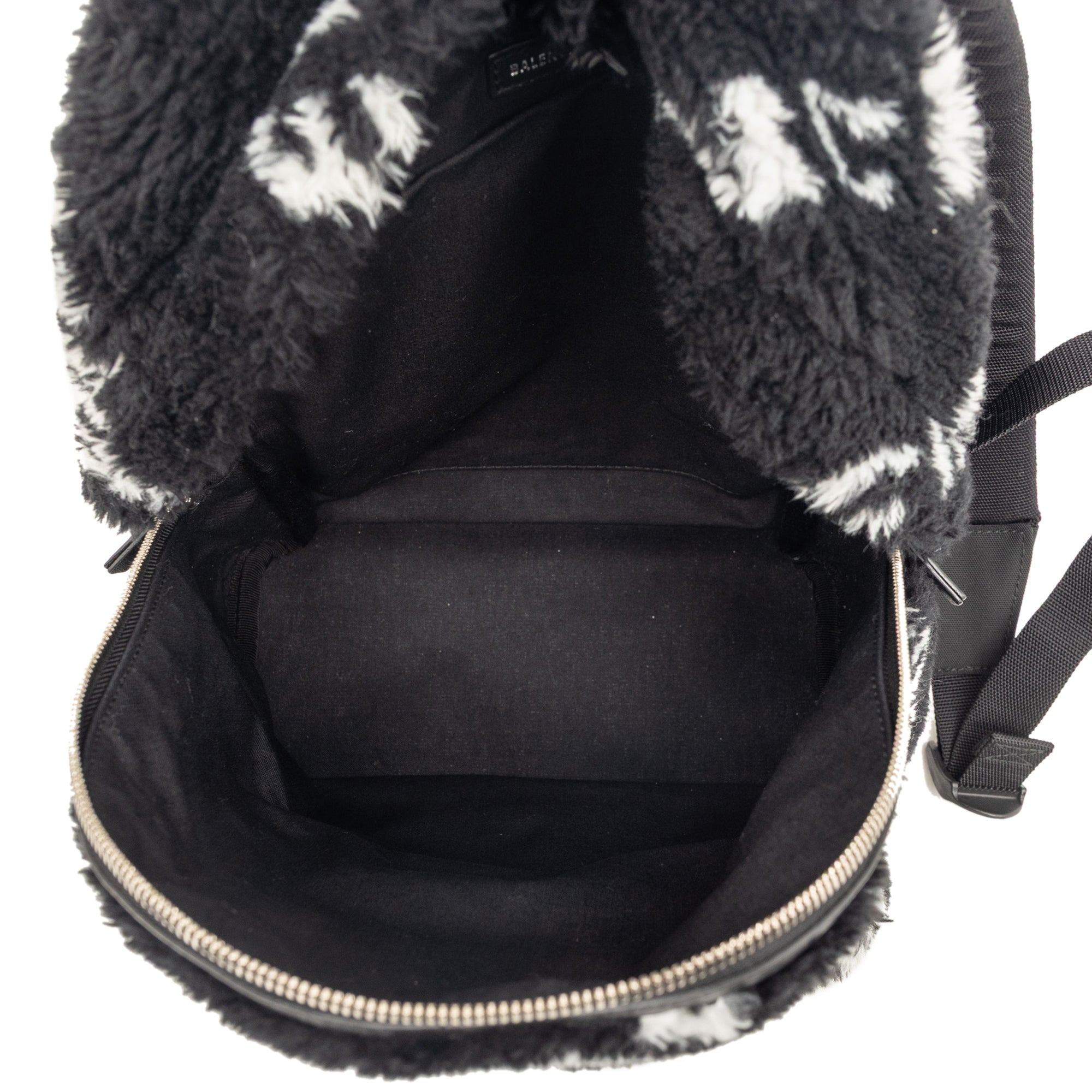Small Faux Fur Diagonal Logo Everyday Backpack - Image 4