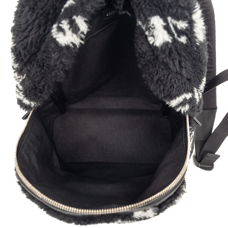 Small Faux Fur Diagonal Logo Everyday Backpack - Image 4