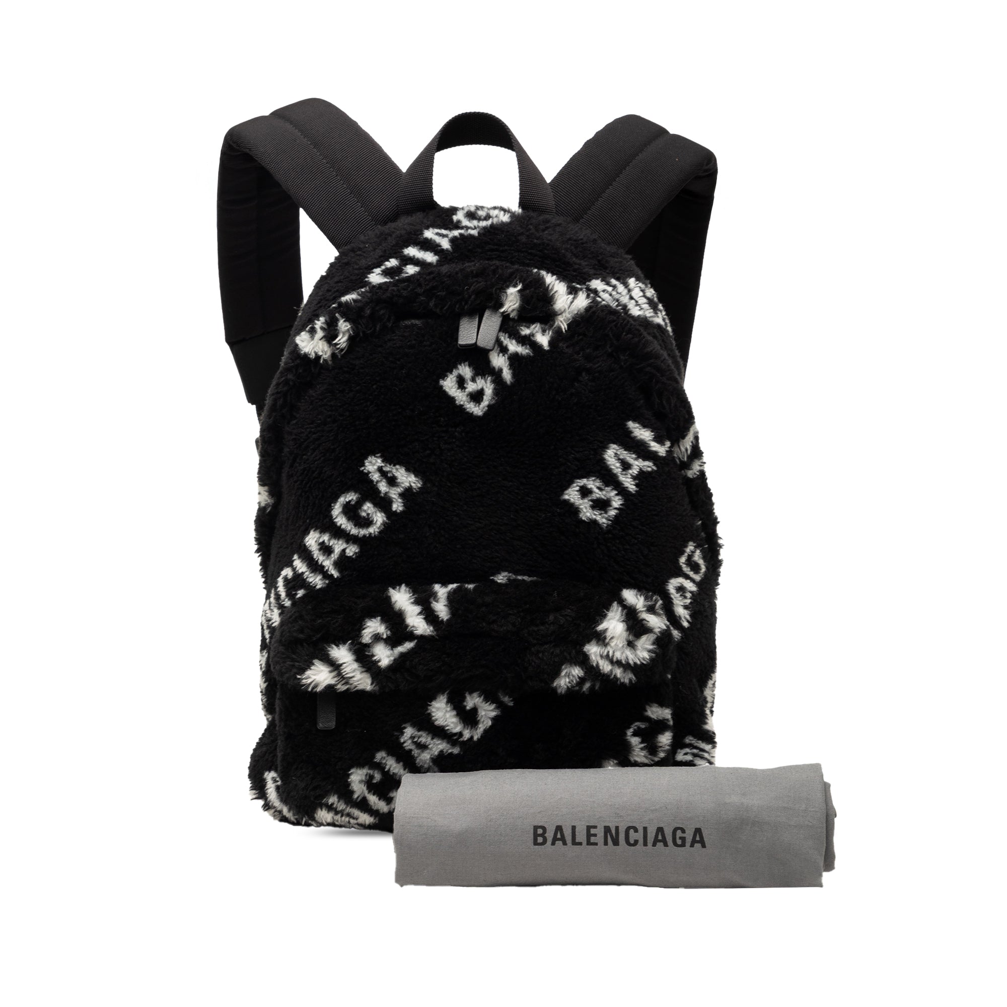 Small Faux Fur Diagonal Logo Everyday Backpack - Image 8