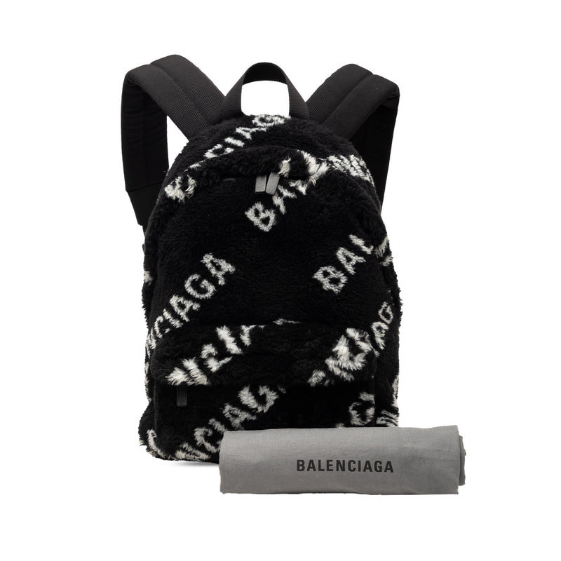 Small Faux Fur Diagonal Logo Everyday Backpack - Image 8