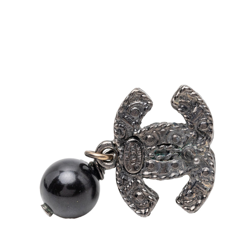 CC Brass Beaded Drop Push Back Earrings - Image 3