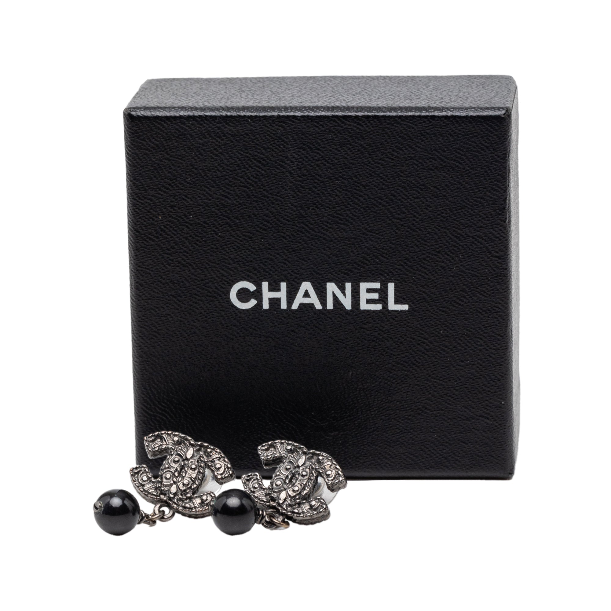 CC Brass Beaded Drop Push Back Earrings - Image 4