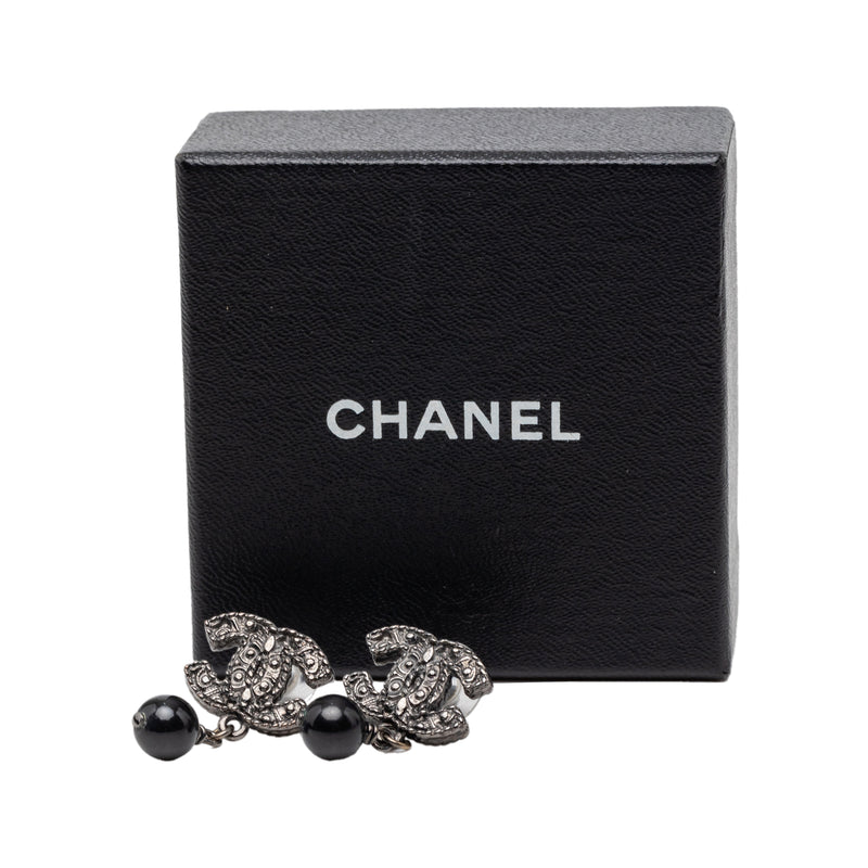 CC Brass Beaded Drop Push Back Earrings - Image 4