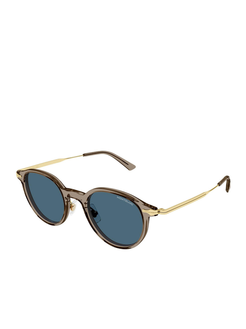Montblanc Mb0362s005 Logo-Embellished Sunglasses — Brown Acetate
