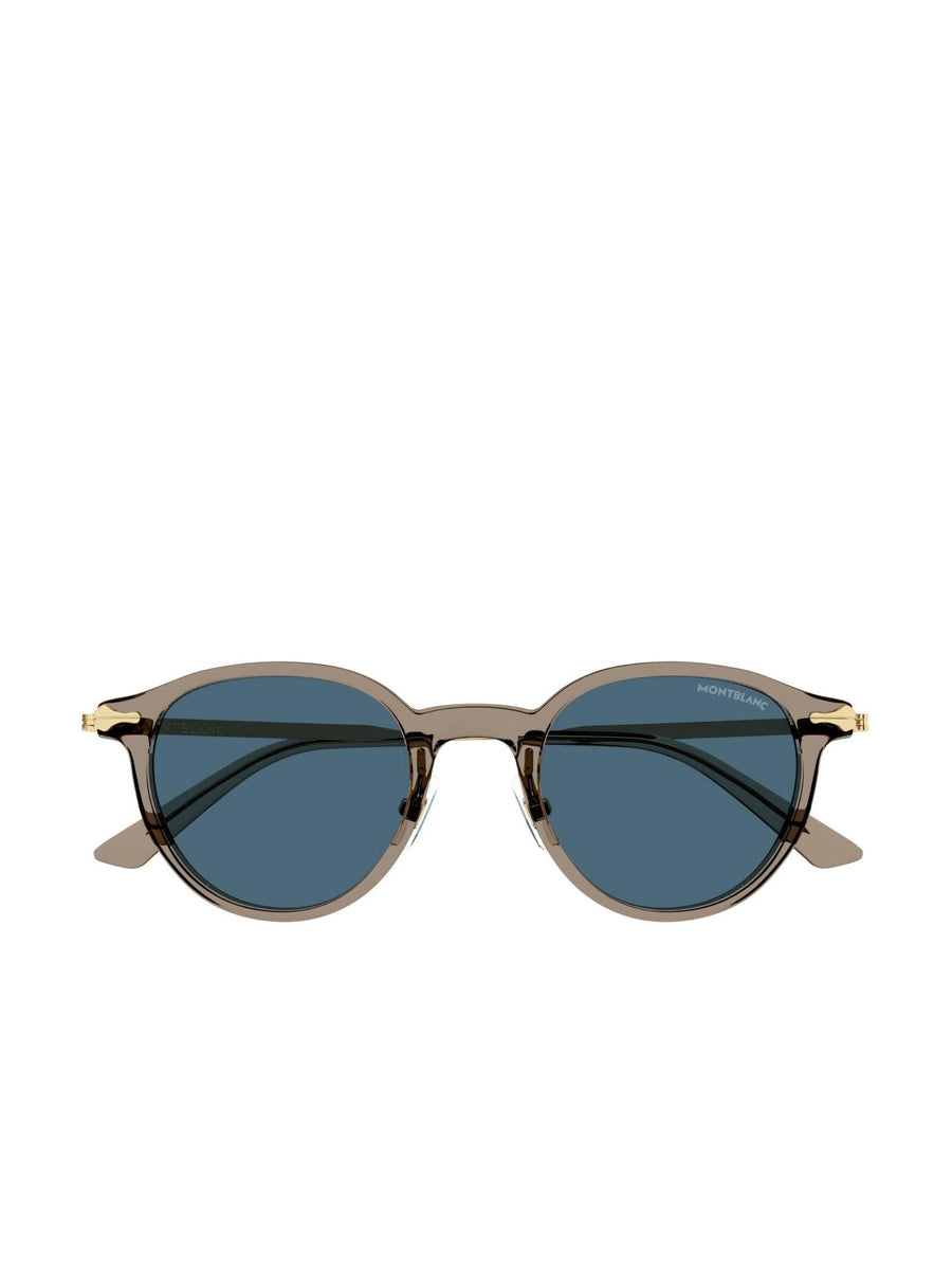 Montblanc Mb0362s005 Logo-Embellished Sunglasses — Brown Acetate