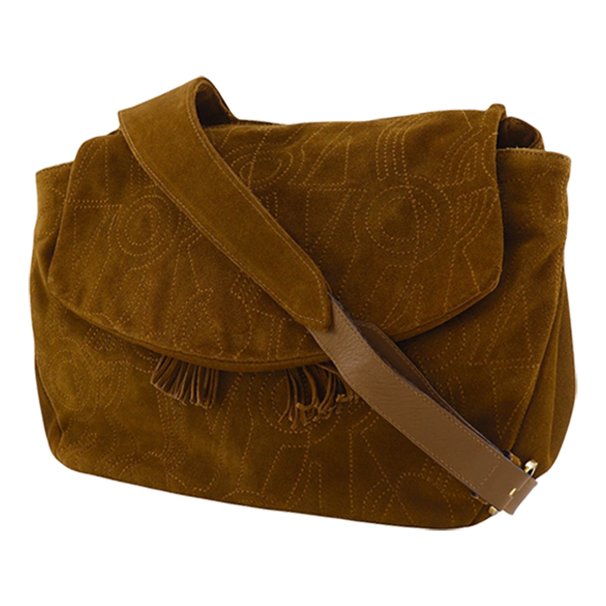 Stitched Suede Tassel Crossbody - Image 2