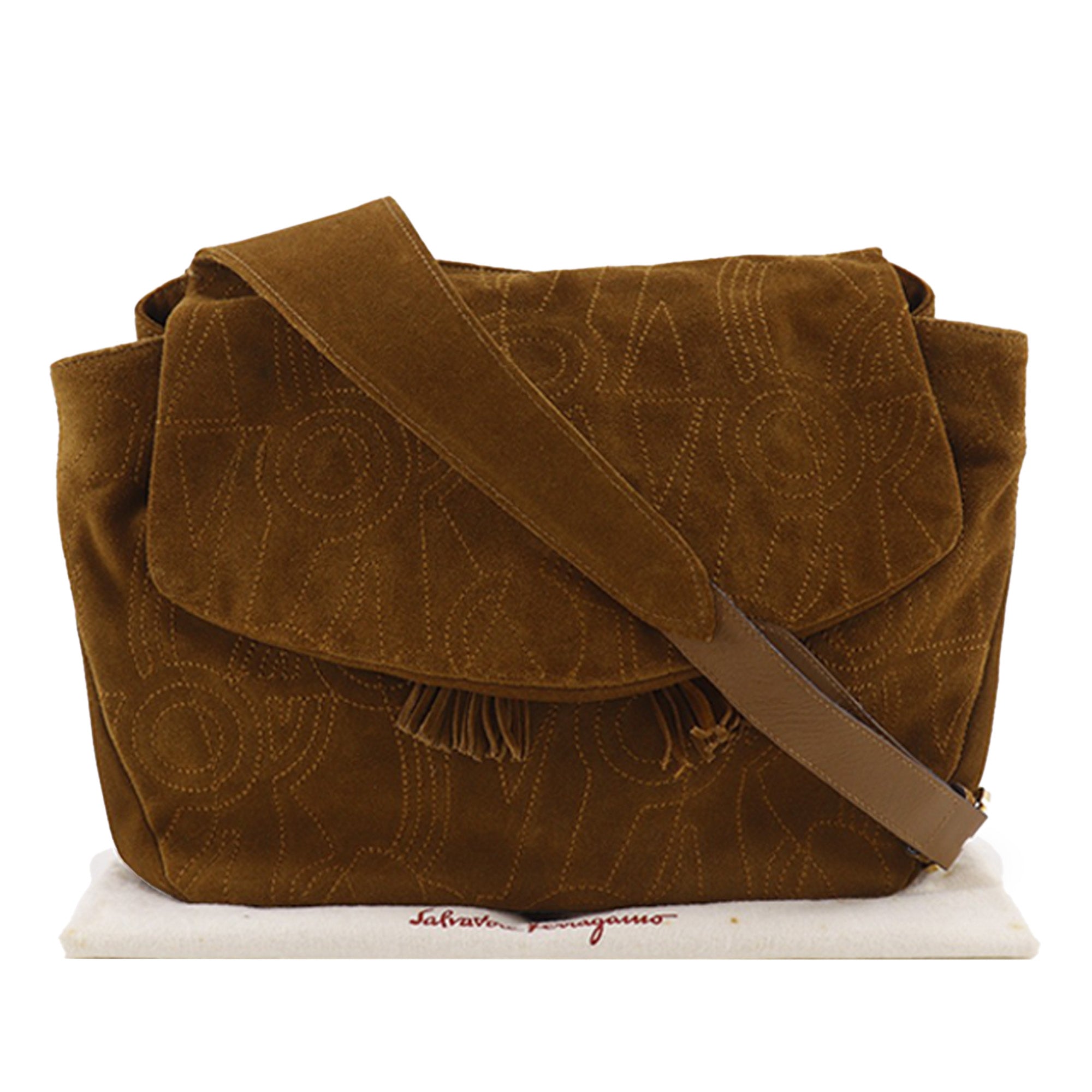 Stitched Suede Tassel Crossbody - Image 27
