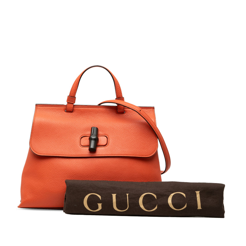 Medium Calfskin Bamboo Daily Satchel - Image 7