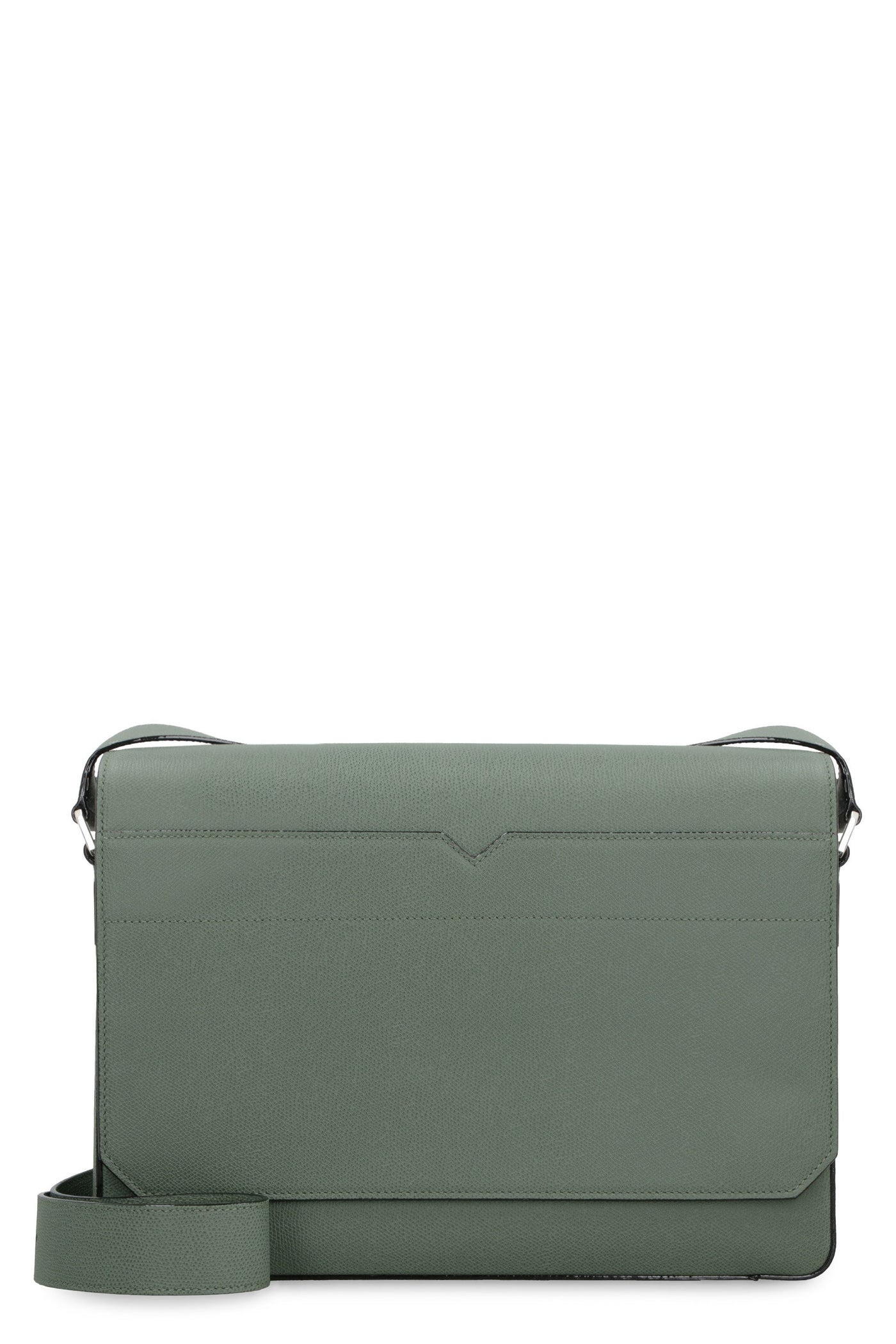 Valextra Pebbled Calf Leather Shoulder Bag — Green
