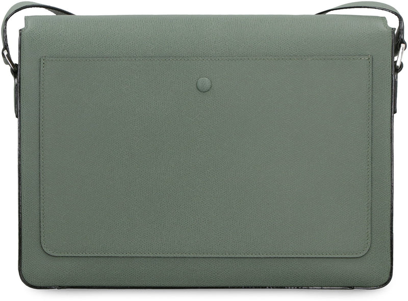 Valextra Pebbled Calf Leather Shoulder Bag — Green
