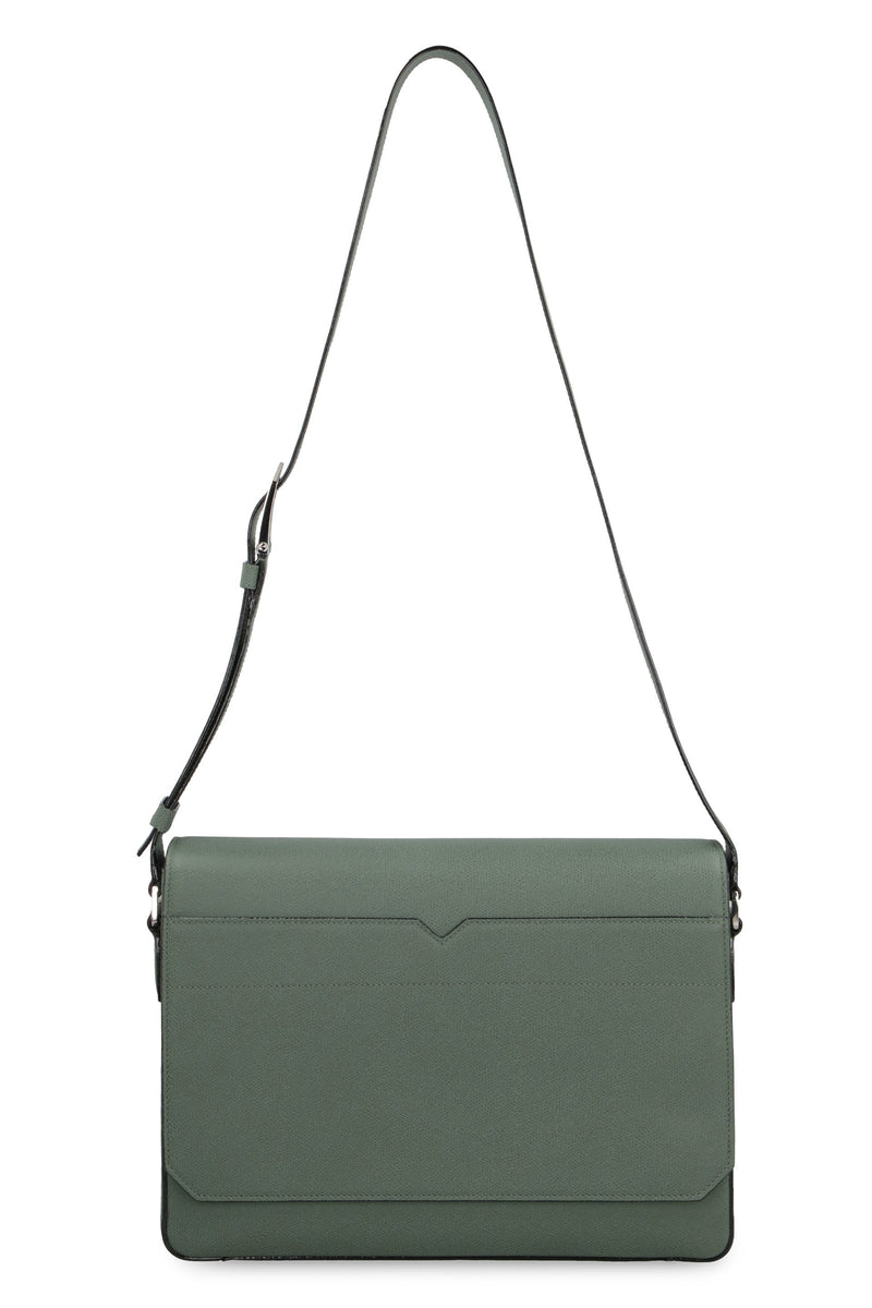 Valextra Pebbled Calf Leather Shoulder Bag — Green