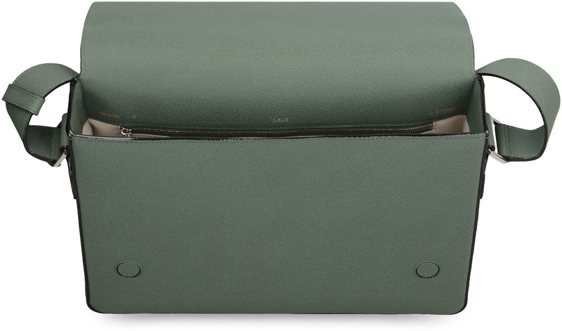 Valextra Pebbled Calf Leather Shoulder Bag — Green