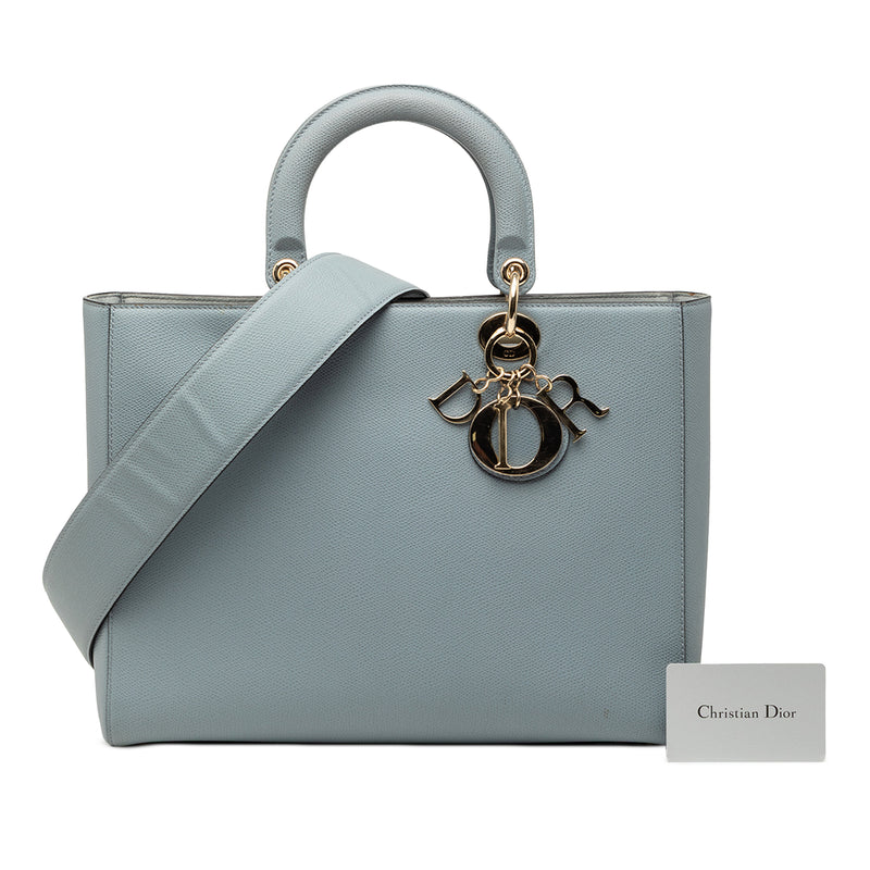 Large Grained Calfskin Lady Dior - Image 8