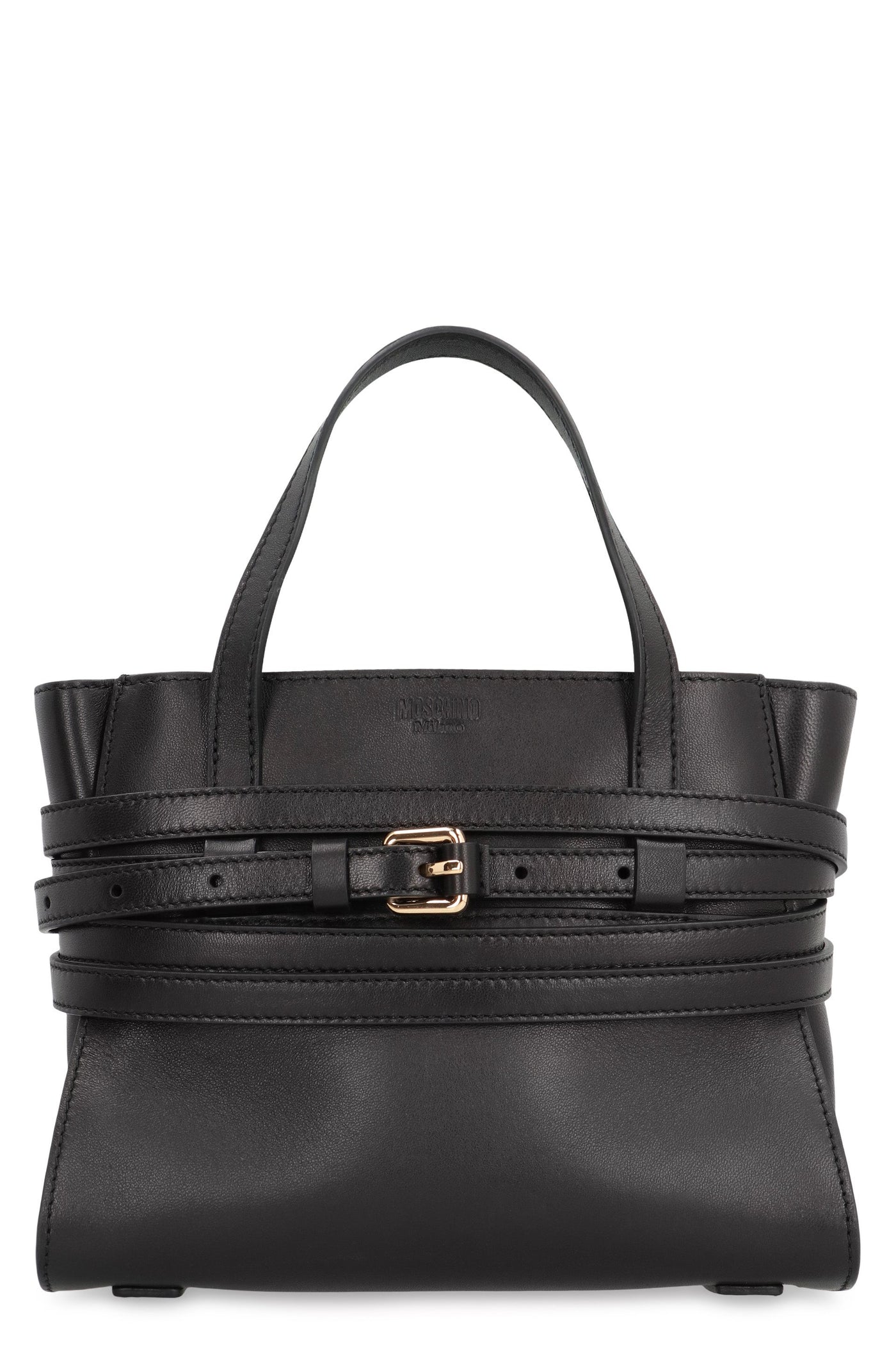 Moschino Tie Me Small Top Handle Bag — Black Sheep