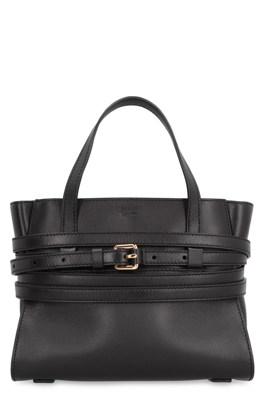 Moschino Tie Me Small Top Handle Bag — Black Sheep