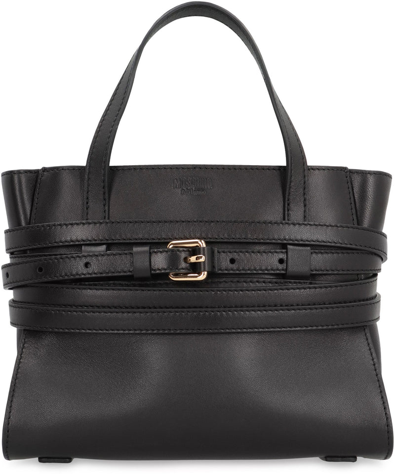 Moschino Tie Me Small Top Handle Bag — Black Sheep