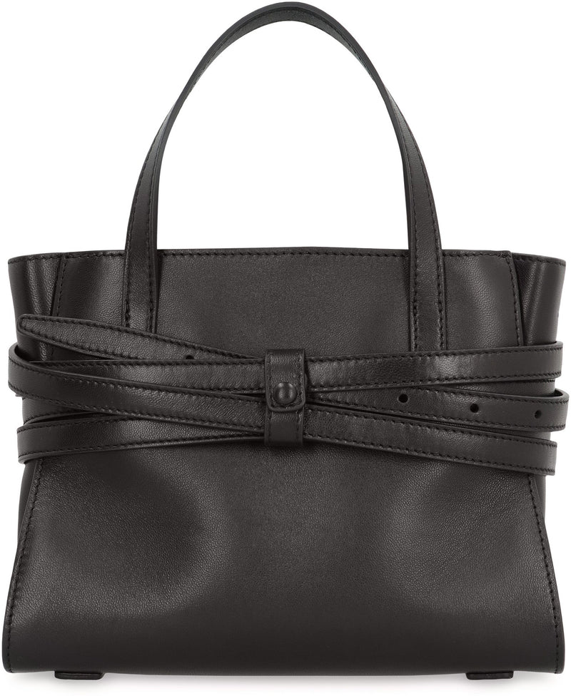 Moschino Tie Me Small Top Handle Bag — Black Sheep