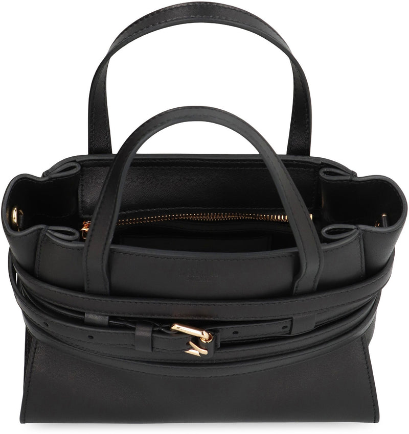 Moschino Tie Me Small Top Handle Bag — Black Sheep