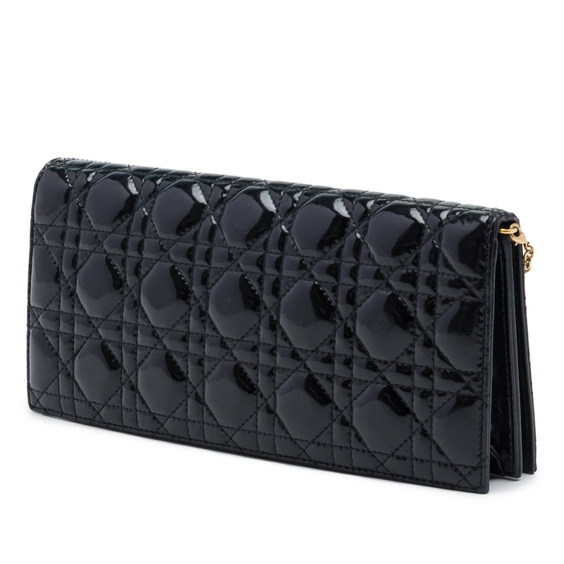 Patent Cannage Lady Dior Clutch with Chain - Image 2