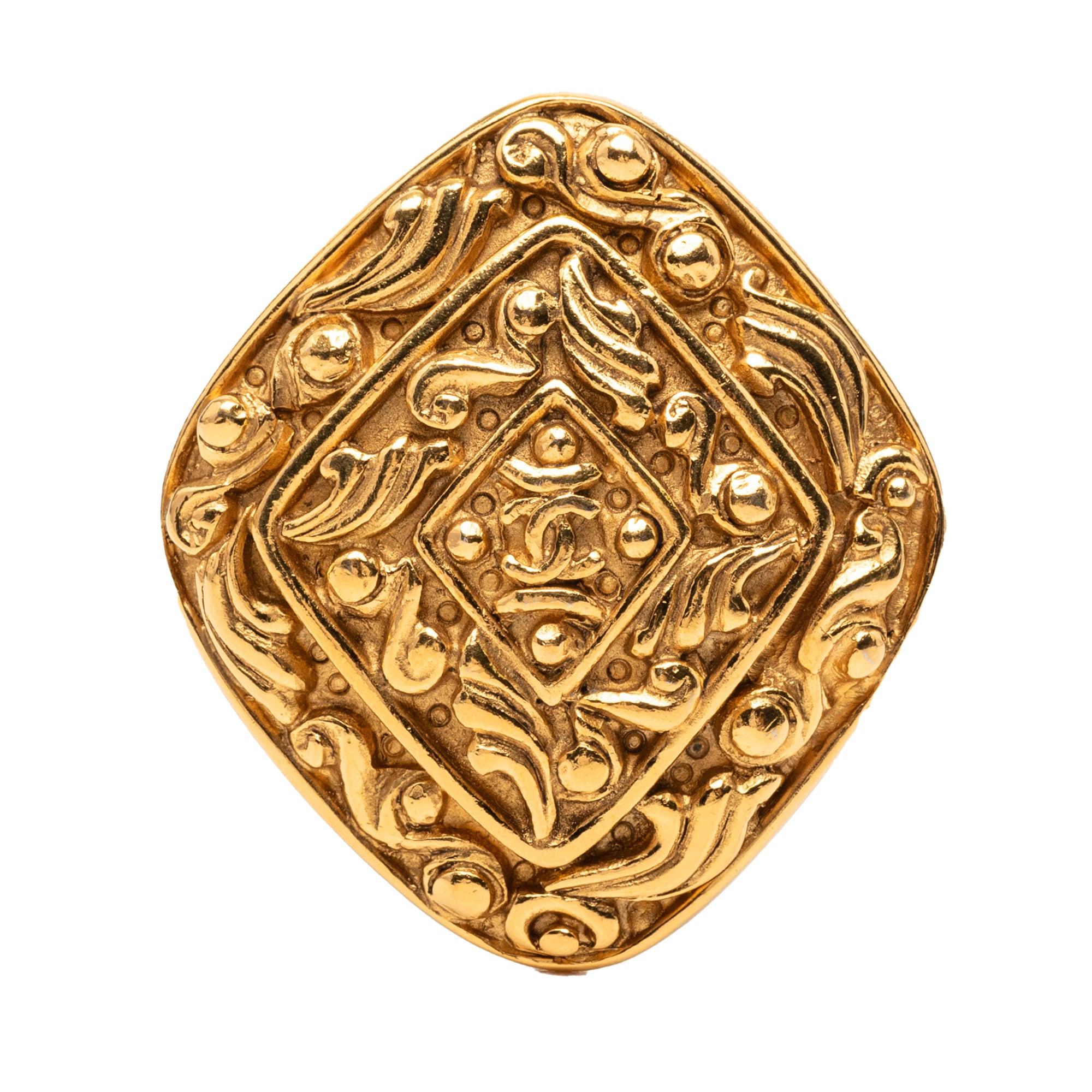 CC Gold Plated Diamond Brooch - Image 1
