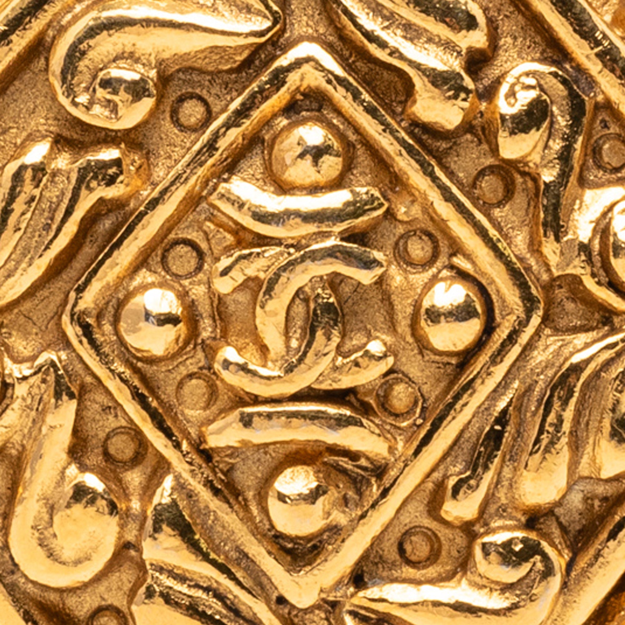 CC Gold Plated Diamond Brooch - Image 3