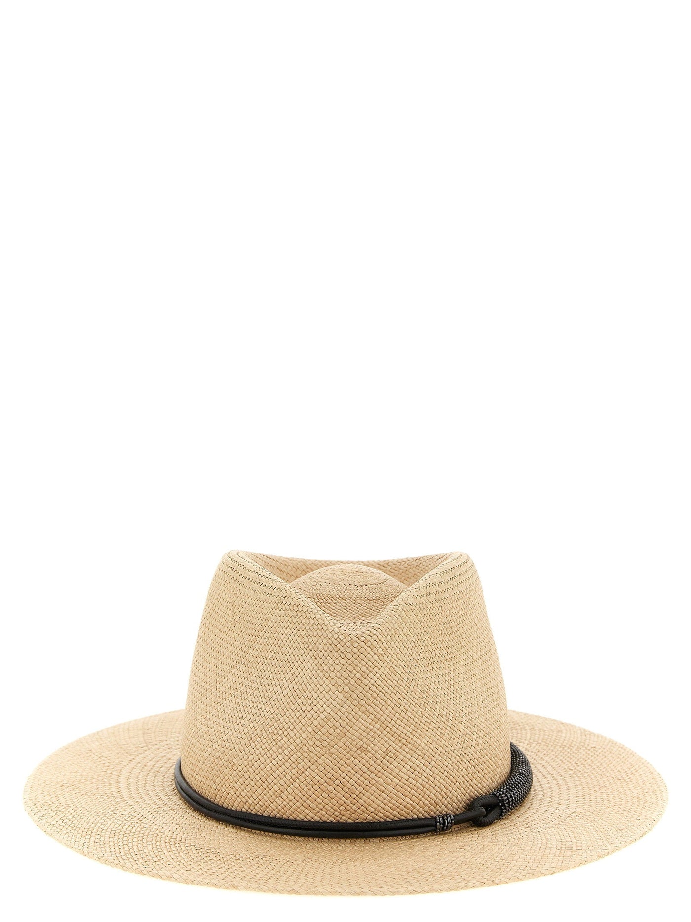 Brunello Cucinelli Woven Raffia Fedora — Natural Fedoras