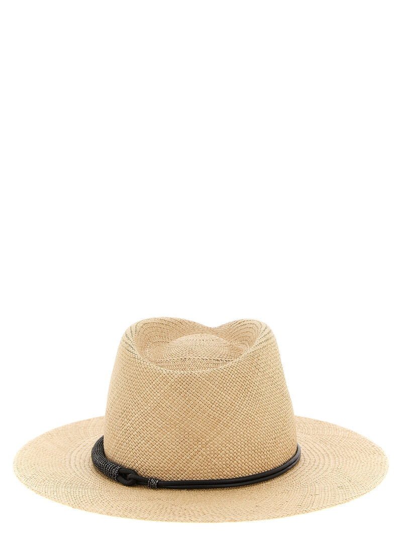Brunello Cucinelli Woven Raffia Fedora — Natural Fedoras