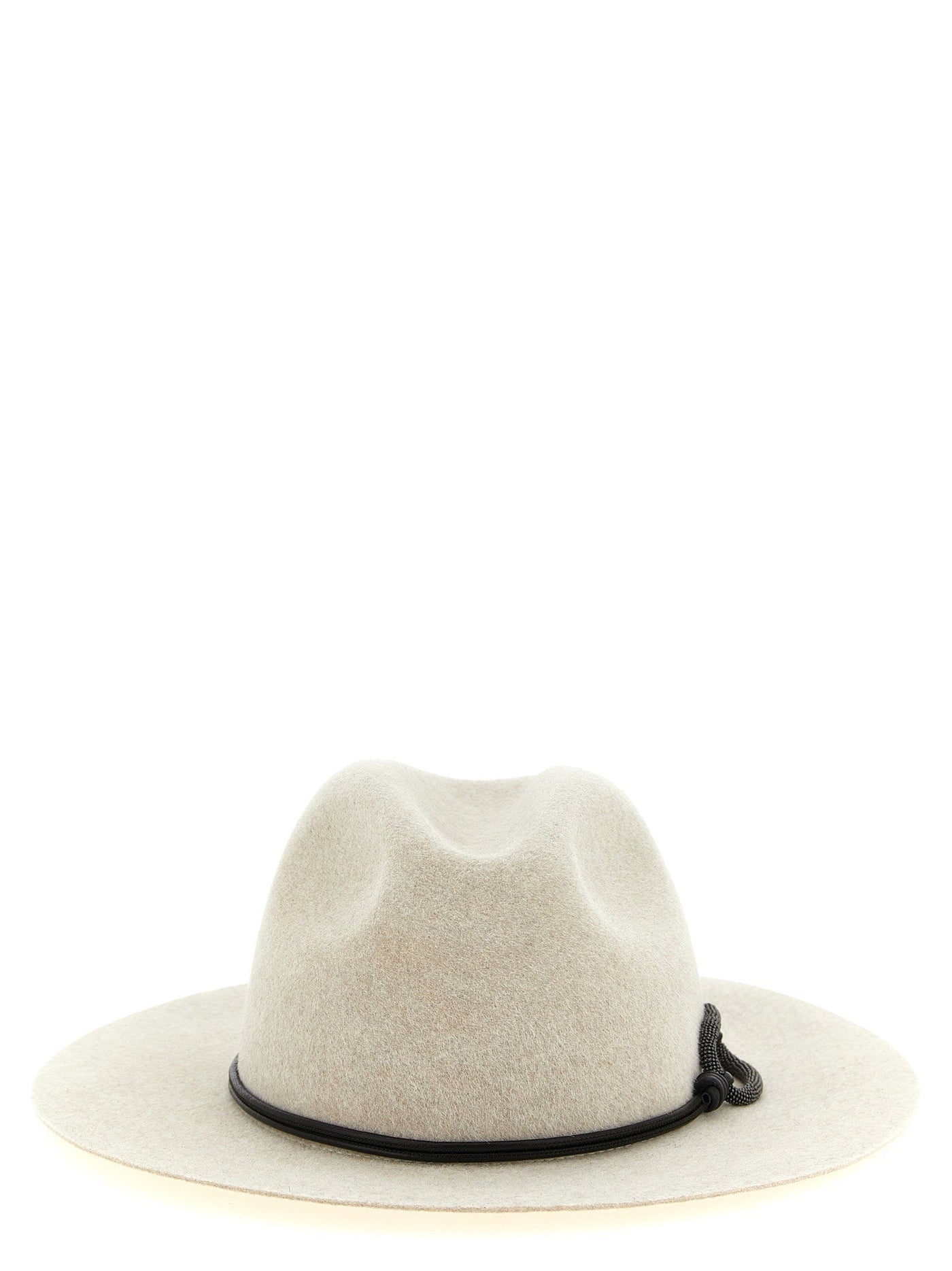 Brunello Cucinelli Felt Wide-Brim Fedora — Cream Pure Fedoras