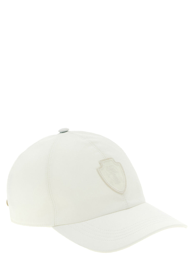Brunello Cucinelli Heraldic Coat Of Arms Patch Baseball Cap — White Caps