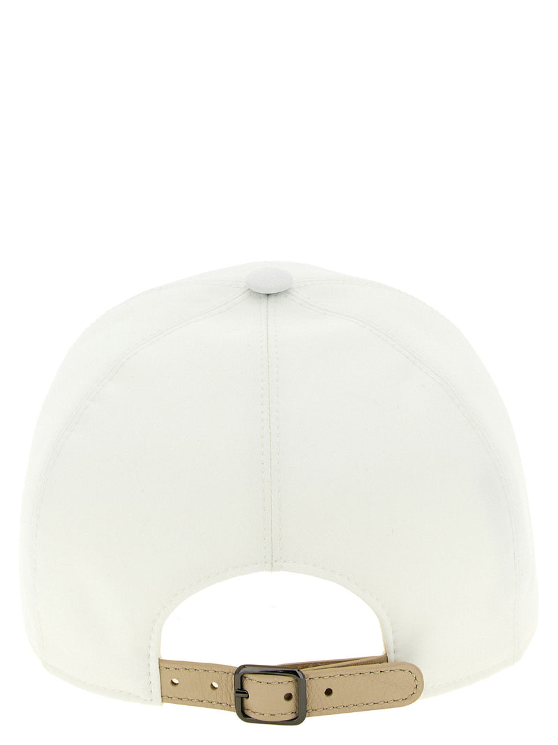 Brunello Cucinelli Heraldic Coat Of Arms Patch Baseball Cap — White Caps