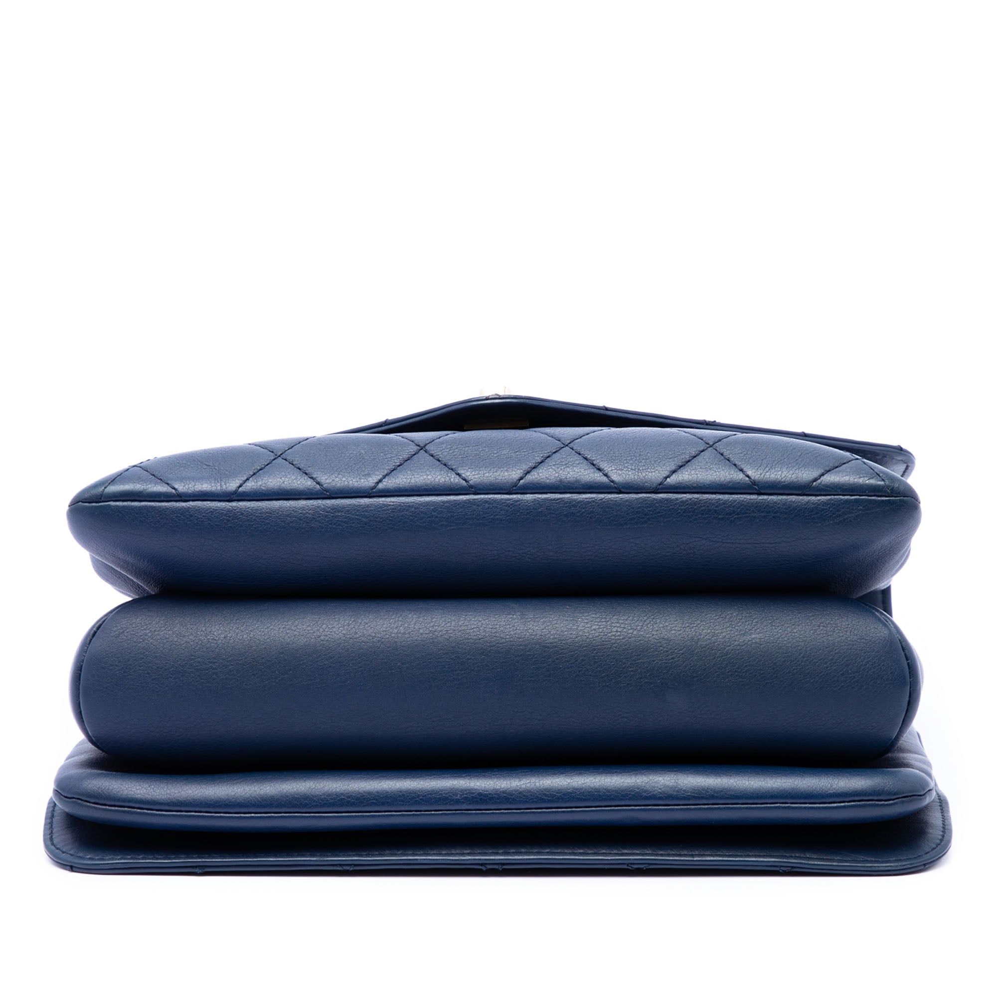 CC Quilted Calfskin Metal Top Handle Envelope Flap - Image 3