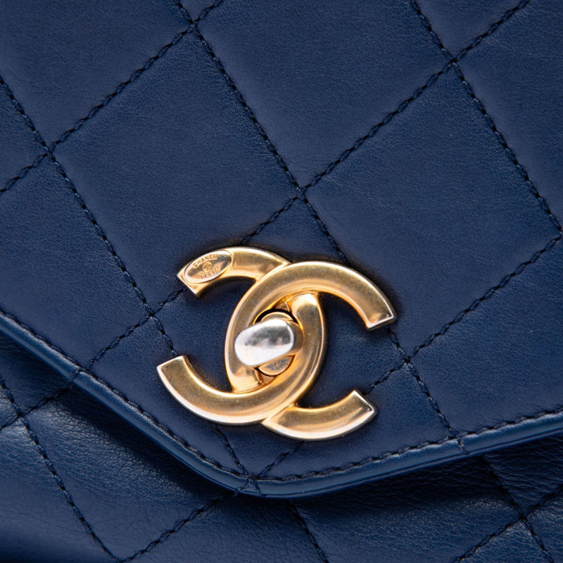 CC Quilted Calfskin Metal Top Handle Envelope Flap - Image 5