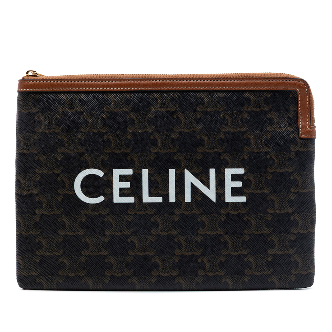 Small Triomphe Coated Canvas Clutch - Image 1