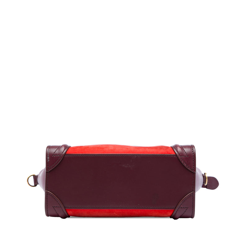 Nano Tricolor Nubuck and Calfskin Luggage Tote - Image 3