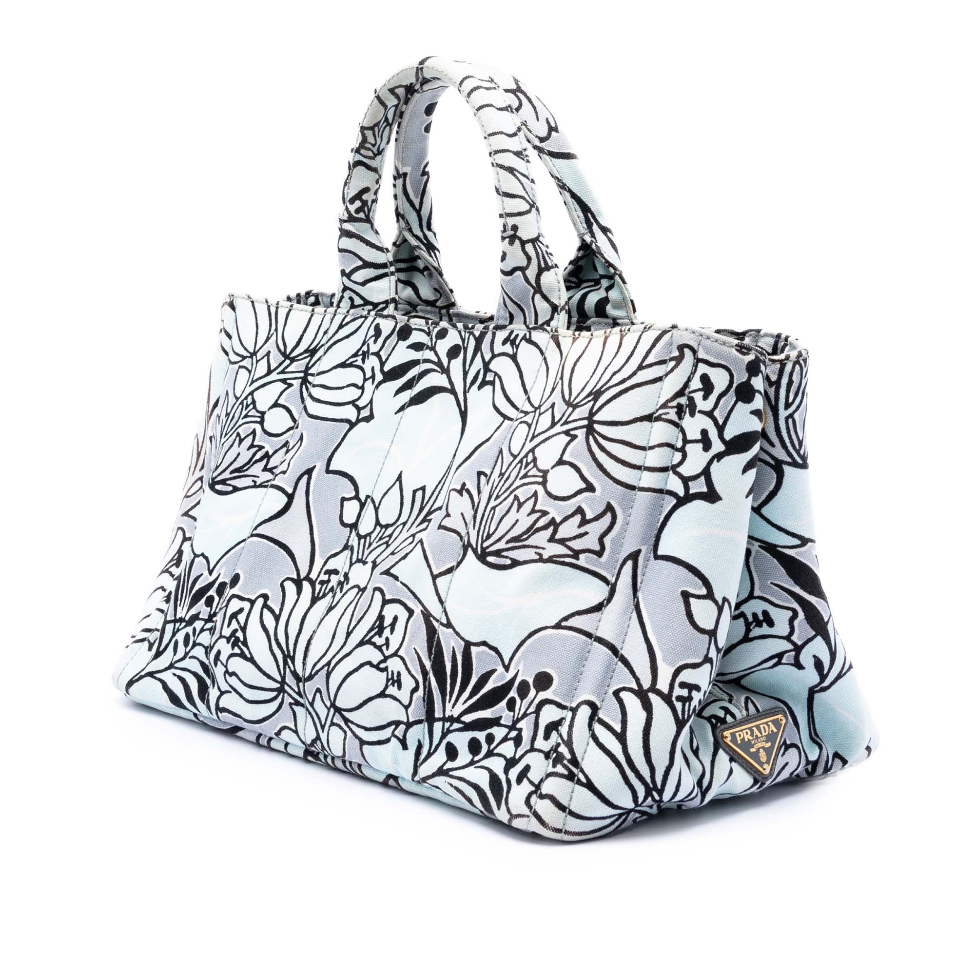 Medium Floral Printed Canvas Canapa Satchel - Image 2