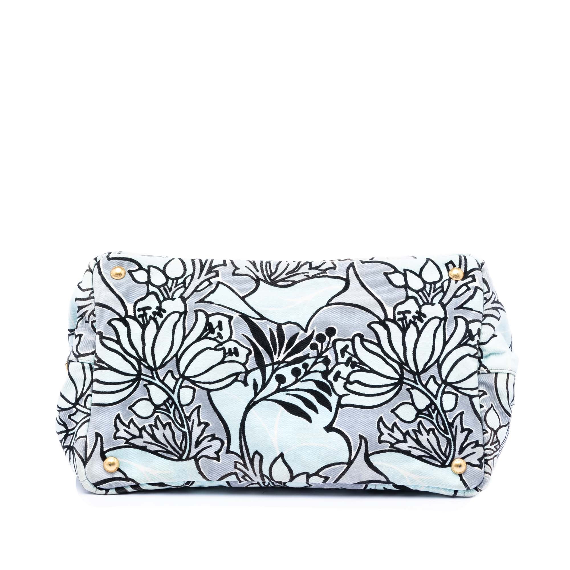 Medium Floral Printed Canvas Canapa Satchel - Image 3