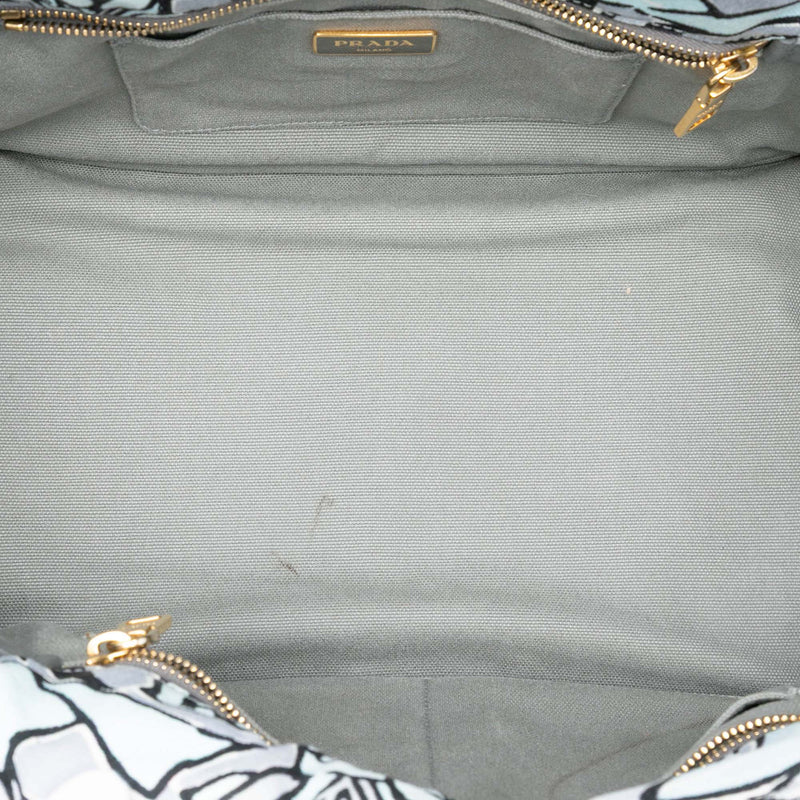 Medium Floral Printed Canvas Canapa Satchel - Image 4