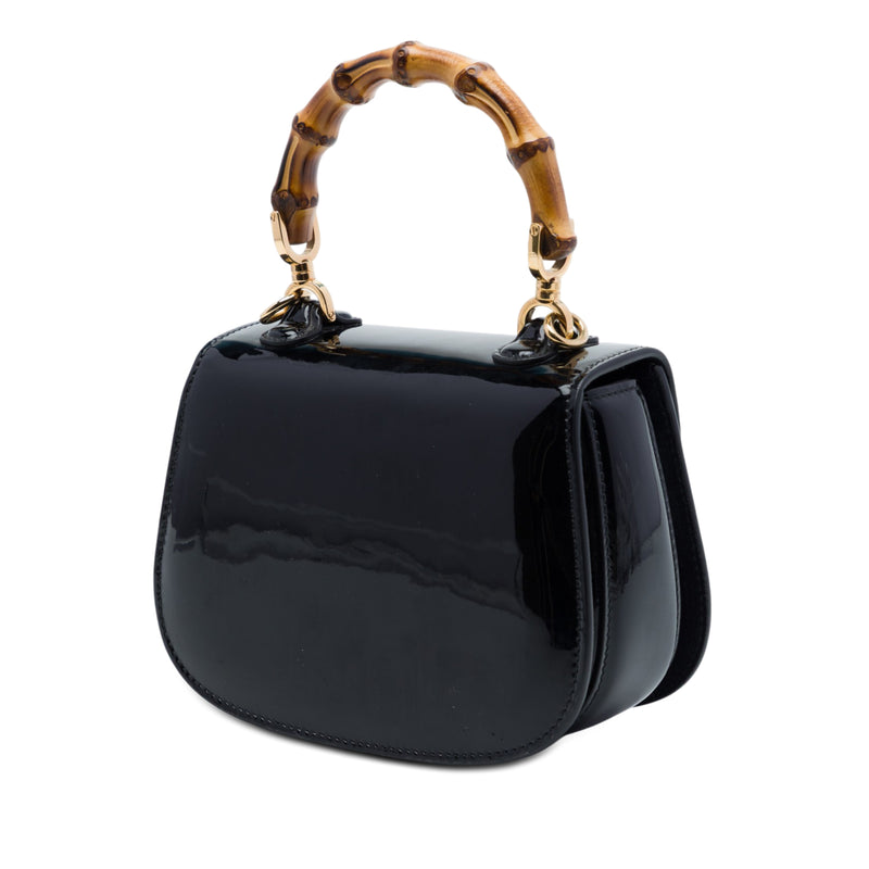 Mini Patent Bamboo 1947 Top Handle Bag - Image 2