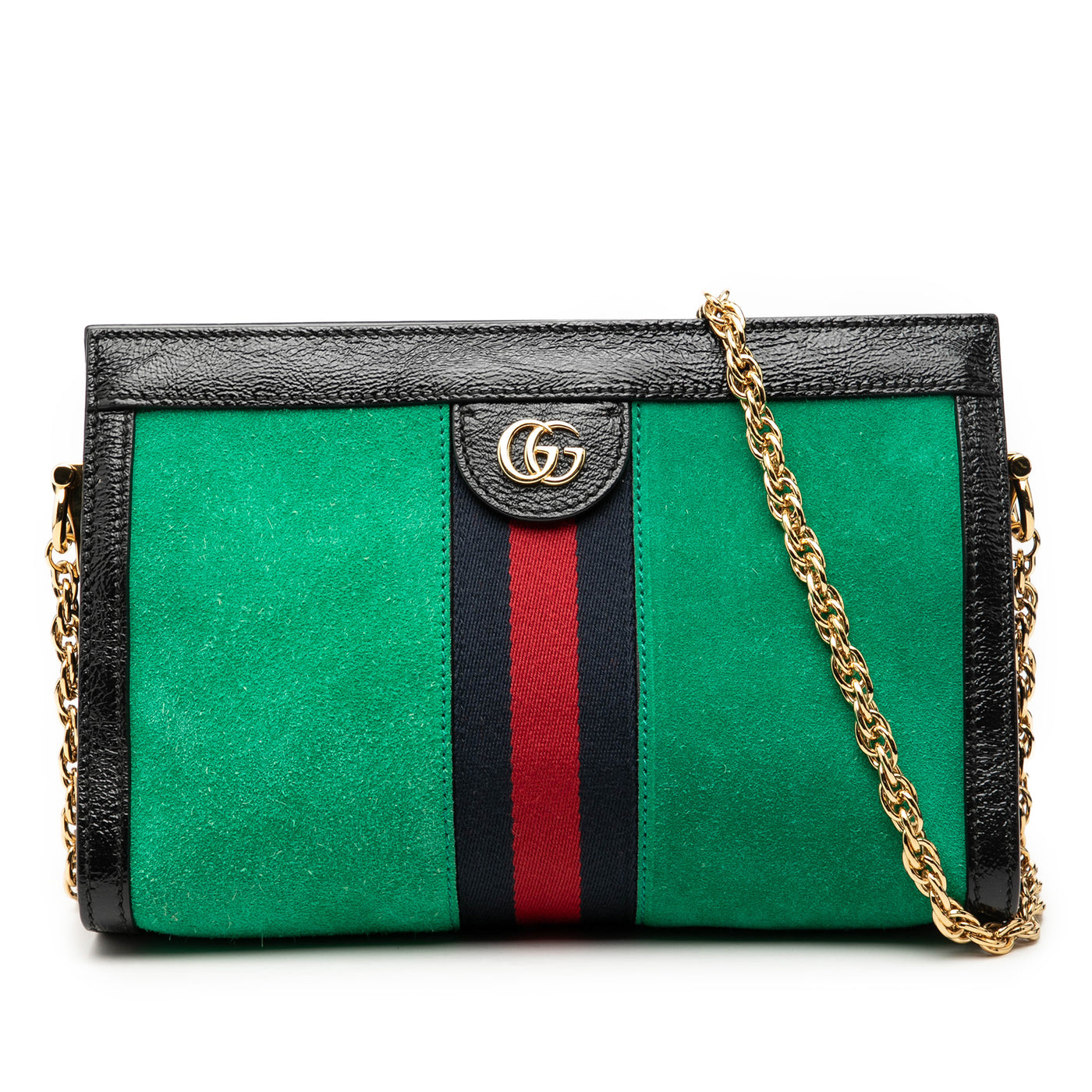 Small Suede Web Ophidia Chain Crossbody - Image 1
