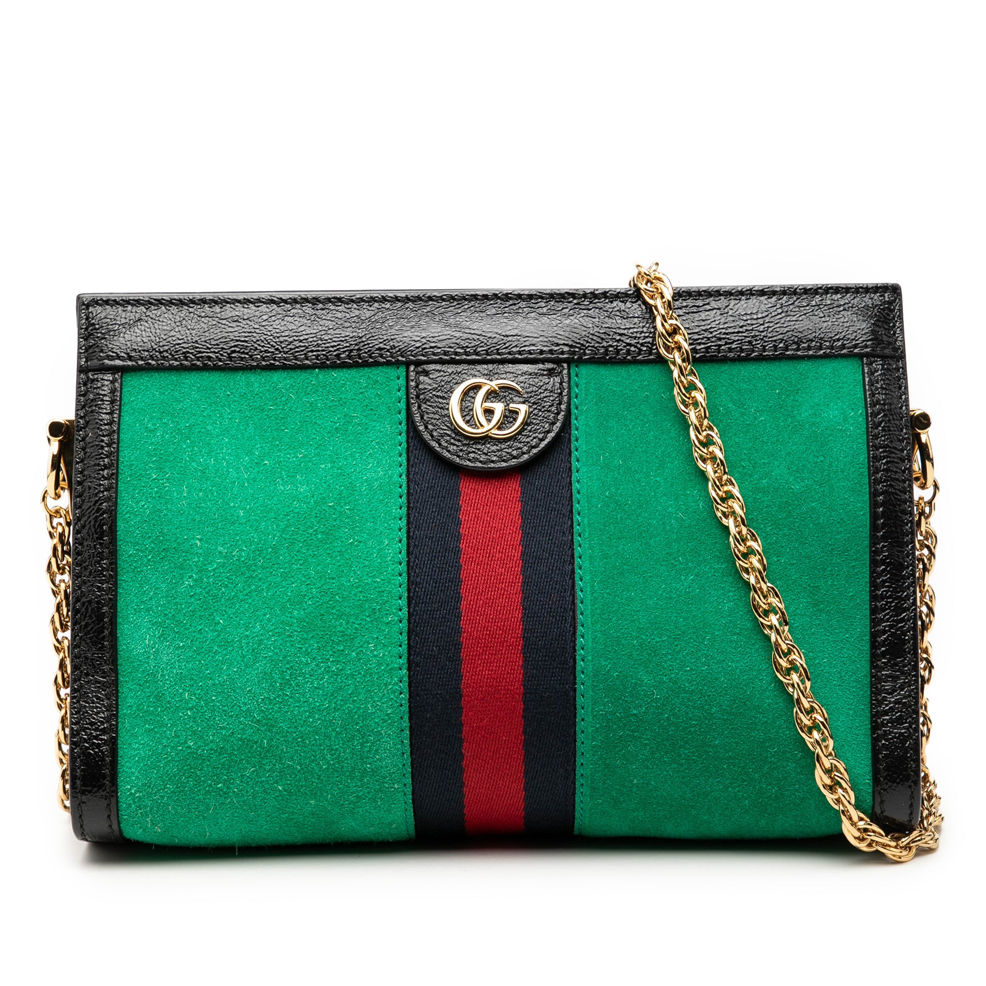 Small Suede Web Ophidia Chain Crossbody - Image 1