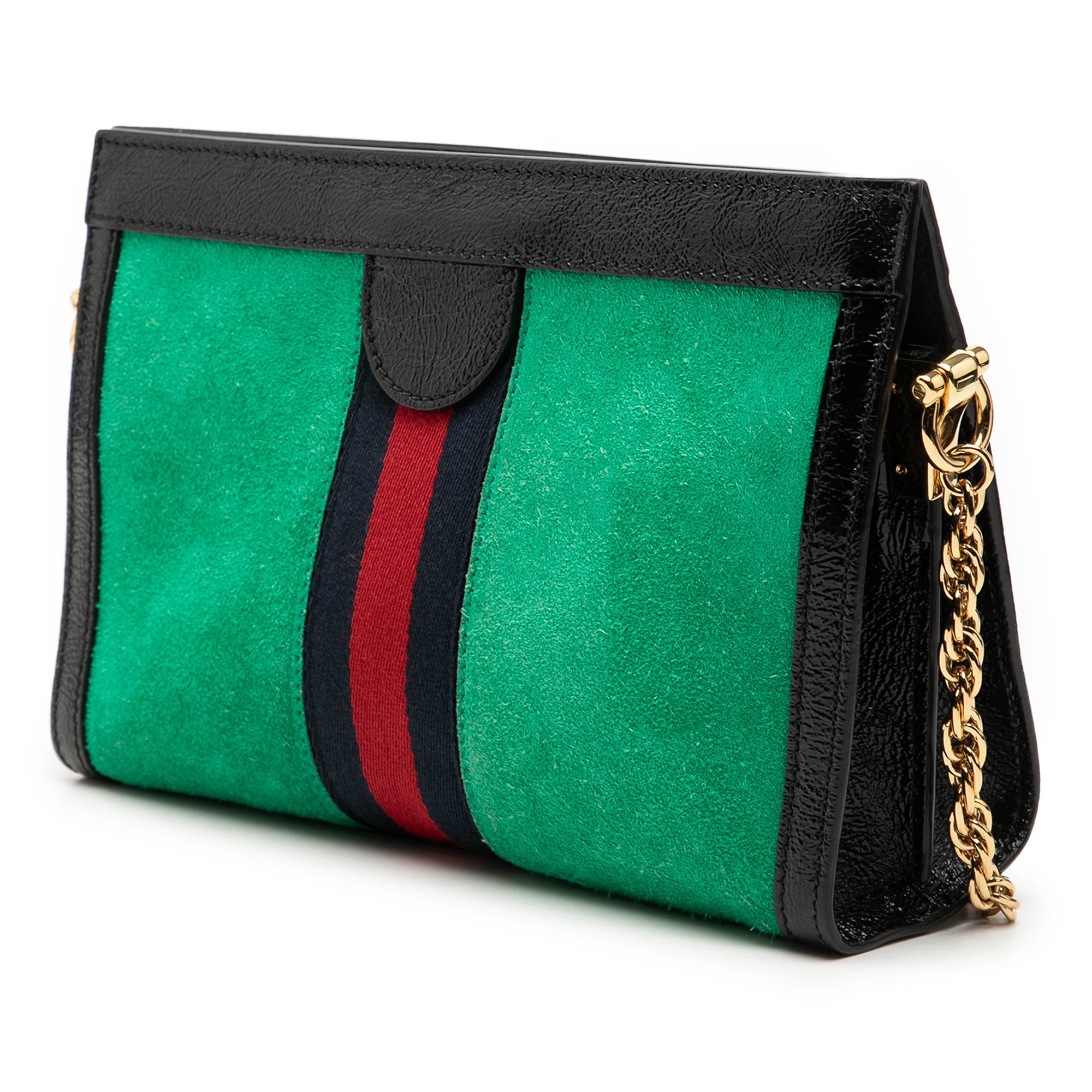 Small Suede Web Ophidia Chain Crossbody - Image 2