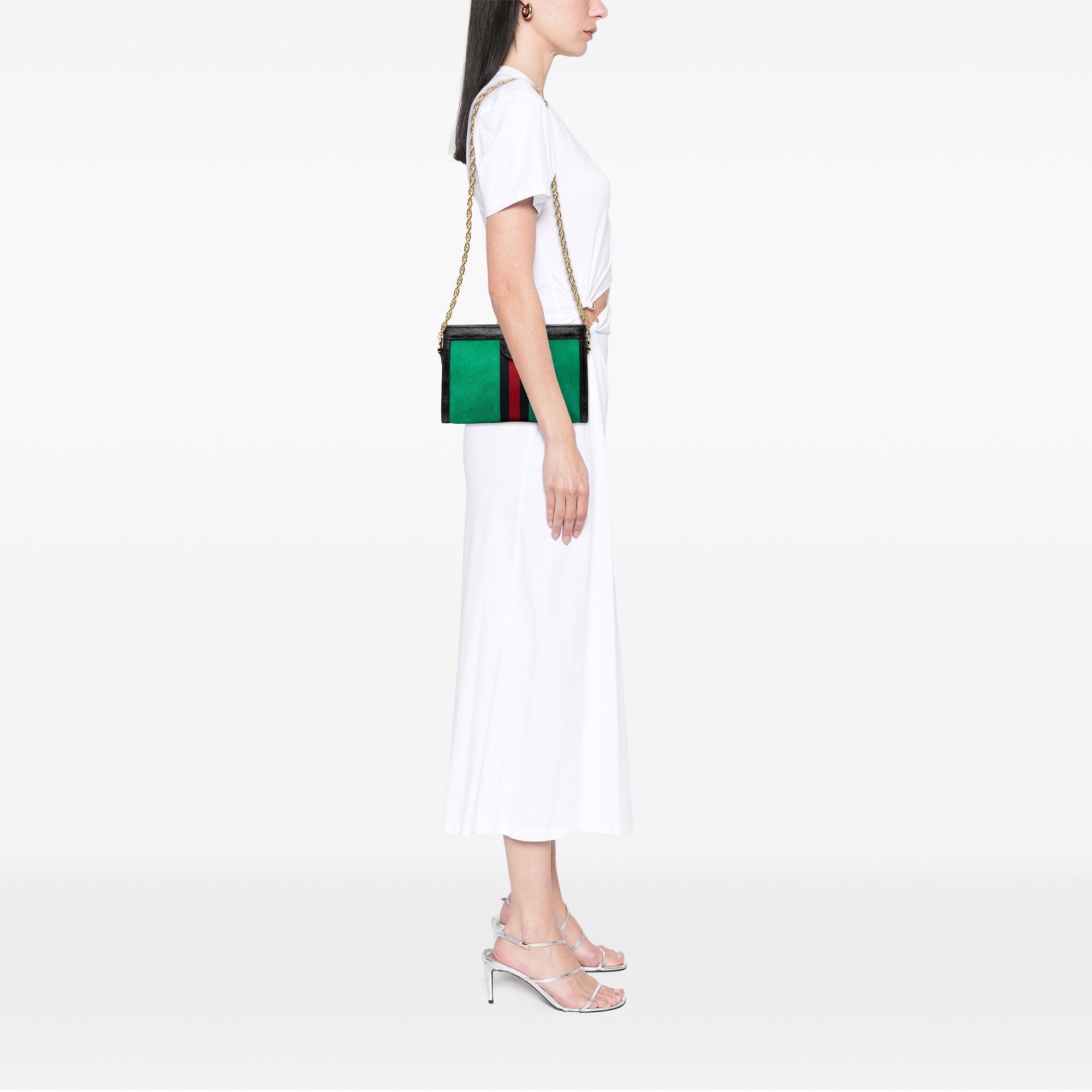 Small Suede Web Ophidia Chain Crossbody - Image 7