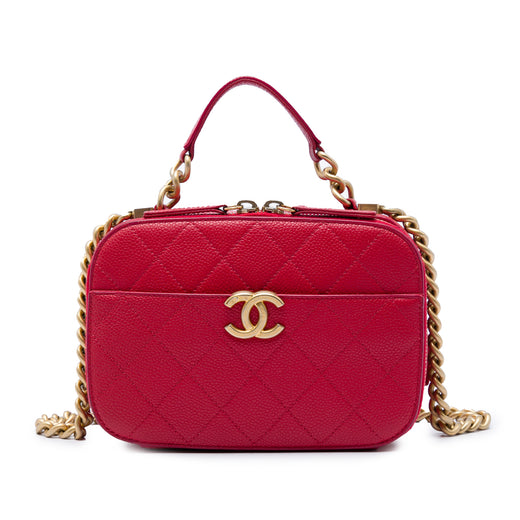 Small CC Quilted Caviar Top Handle Camera Bag - Image 1