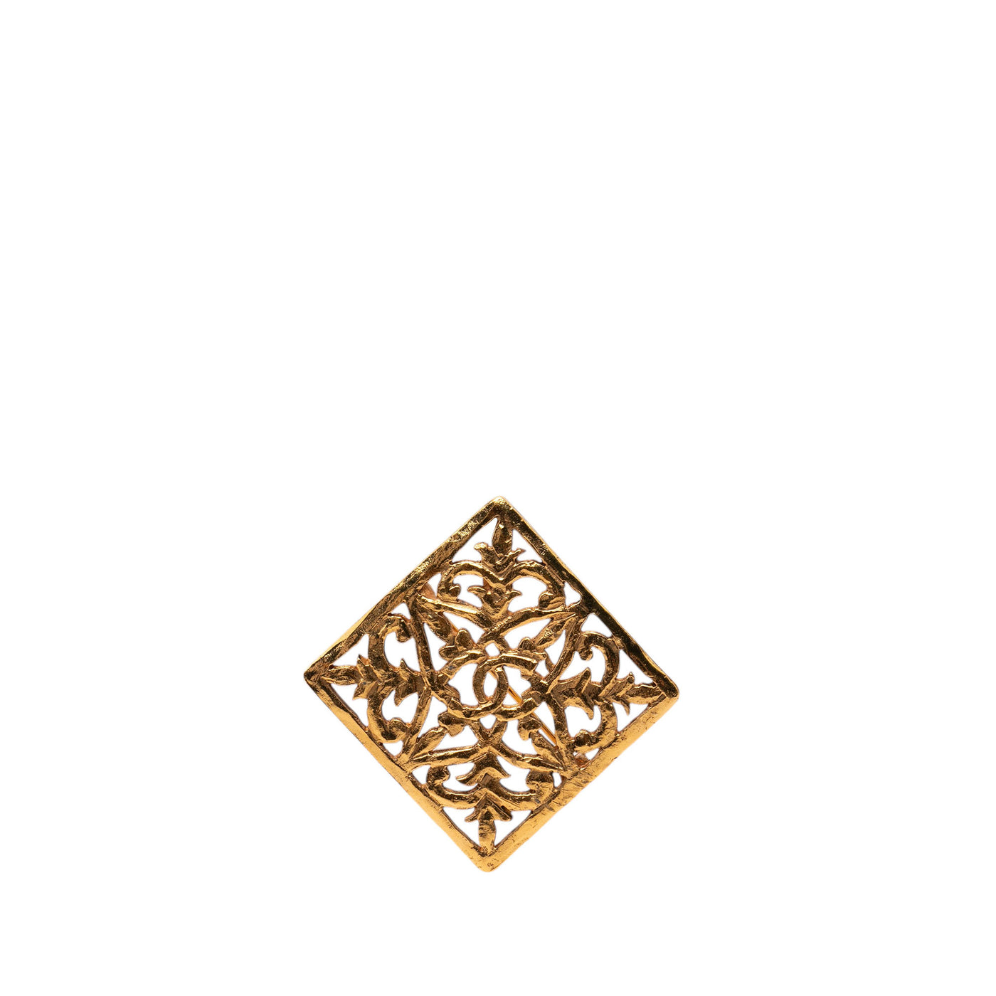 CC Gold Plated Diamond Filigree Brooch - Image 1