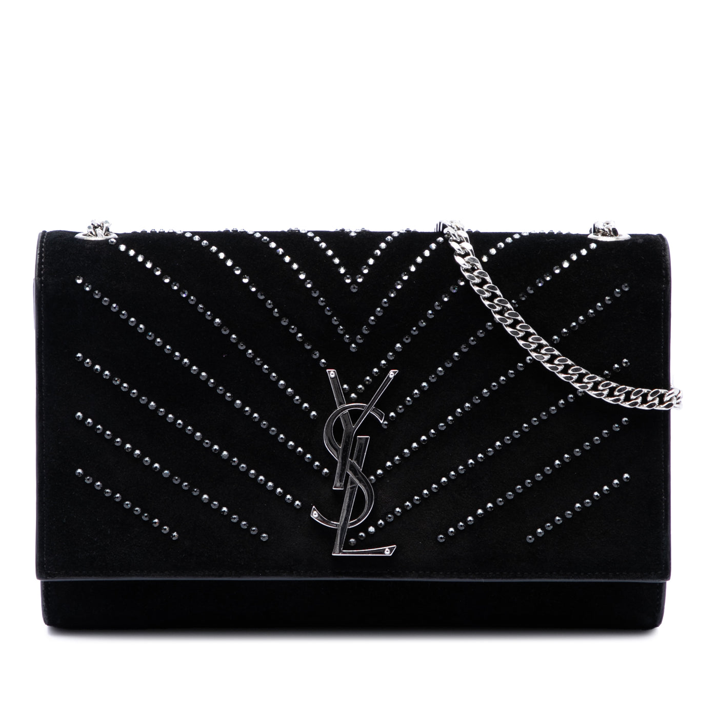 Suede Crystal Monogram Kate Crossbody - Image 1