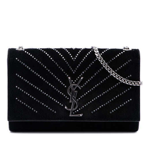 Suede Crystal Monogram Kate Crossbody - Image 1